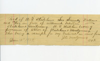 Acknowledgement of payment from William Thomas Hutchens by J. E. Montgomery.