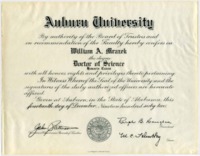 Doctor of Science, Honoris Causa diploma presented to William A. Mrazek.