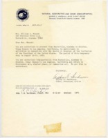 Letter from Arthur E. Sanderson at Marshall Space Flight Center to Berta Mrazek in Huntsville, Alabama. 