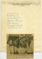 Autographs of the Mercury Seven astronauts.