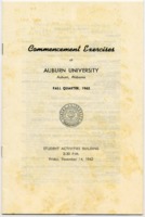Commencement Exercises of Auburn University, fall quarter 1962.