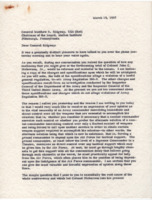 Letter to General Matthew B. Ridgway from Lt. Colonel Charles R. Zimmer.