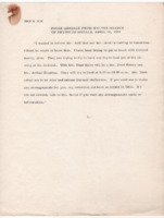 Phone message to Robert K. Bell from Walter Harper.