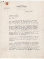 Letter to Robert K. Bell from Douglas H. McDonald.