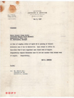 Telegram to Major General Crump Garrin from Ray H. Jenkins.