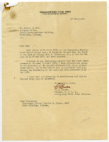 Letter and drafts of letter to Robert K. Bell from Colonel C. F. Cordes.