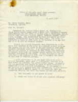 Letter to Mayor Ralph Wiltsie from William G. Barry.