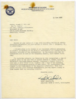 Letter to Robert K. Bell and Ray H. Jenkins from Major General Robert A. Schow, Assistant Chief of Staff, Intelligence.