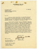 Letter to Robert K. Bell from Col. Forrest J. Agee.