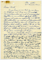 Handwritten letter to Colonel John C. Nickerson, Jr. from Ben Messick.