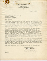 Letter to Colonel John C. Nickerson, Jr. from Mayor Ralph M. Wiltsie.