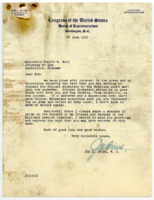 Letter to Robert K. Bell from Joe L. Evins.