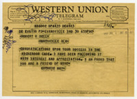 Telegram to Robert K. Bell from Guthrie May.