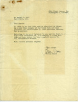 Letter to Robert K. Bell from Person Moore.