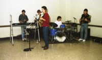 Band playing at 1987 Homecoming reception.