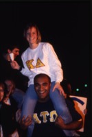 Members of UAH Greek organizations at the 2001 Homecoming bonfire.