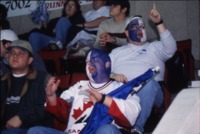 UAH fans at the 2001 Homecoming hockey game against Bemidji State University.