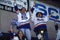 UAH fans at the 2001 Homecoming hockey game against Bemidji State University.