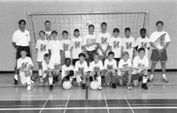Group photo of 1993 Charger Soccer School participants and coaches.