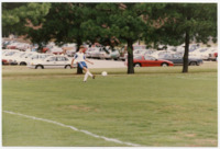 Chris O'Halloran inbounding during a men's soccer game vs. Bellarmine University.