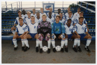Color group photo of 1992-1993 men's soccer team.