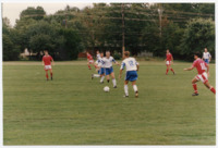 Action shot from men's soccer game vs. Bellarmine University.