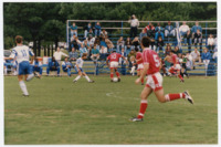 Action shot from men's soccer game vs. Bellarmine University.