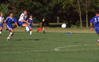 Action shot from UAH men's soccer game.