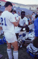 1990 UAH men's soccer team sidelines.