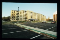 View of Central Campus Residence Hall looking toward the UAH Library.