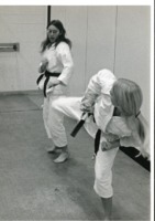 Students practicing karate.