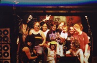 Fans posing with members of a KISS tribute band after their UAH show.