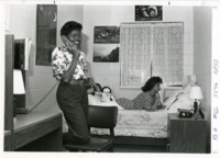 Students in their dormitory in university housing.