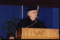 Dr. Frances Roberts delivers the keynote speech at Fall 1993 graduation.
