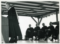 Eric Sevareid and UAH officials onstage at 1970 commencement.