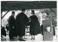 Student receiving her diploma at 1970 commencement.