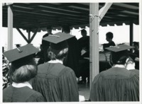 Students receiving their diplomas at 1970 commencement.