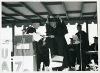 Ben Graves onstage at 1970 commencement.