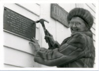 Mrs. C. Franklin Bendall at the dedication of Union Grove Gallery.