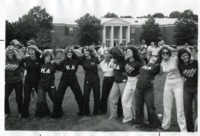 Kappa Delta sorority members gather in front of Morton Hall.