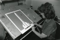 Designing the 1982 UAH commencement poster. 