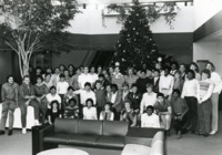 UAH student athletes at a Christmas celebration at the Bevill Center.