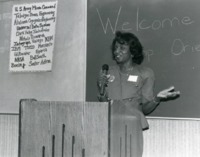 Co-op student Sonia Cutts gives a presentation at Co-op Week.