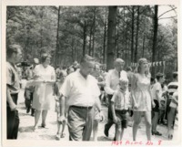 Wernher von Braun with daughter Margrit and son Peter in the crowd at the 1969 MSFC employee picnic.