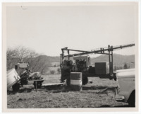Photo of various lunar drill parts on a trailer.