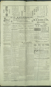 W.L. Halsey and C.H. Halsey grocery store advertisements, 1896.