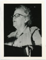 Frances C. Roberts delivering a speech.