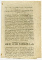 "Call for a Madison County Mass Meeting, to Oppose the Ratification of the So-Called Constitution of Alabama."