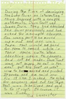 Ron Lancaster's handwritten notes recalling building the Lunar Roving Vehicle.