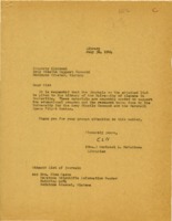 Letter from Christel L. McCanless at the UAH Library to the Army Missile Support Command at Redstone Arsenal in Huntsville, Alabama.